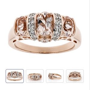 Morganite Oval Ring Rose Gold